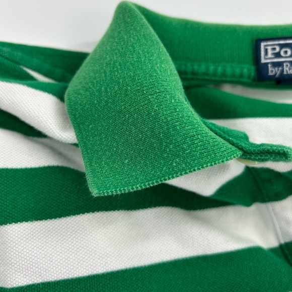 Green and White Striped Polo Shirt by Ralph Lauren - Picture 5 of 9